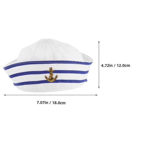 Cosplay kapteinhatt for voksne 6 stk hvit polyester sjømannshatt kostyme