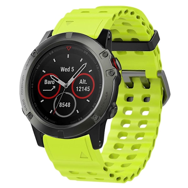 26 mm silikonerem til Garmin Fenix 8 51 mm/Enduro 3/Instinct 2X urrem med flere huller Style F