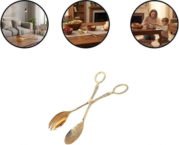 Guldsalatserveringstang 23 cm Elegant europæisk design til buffet- og eventbrug
