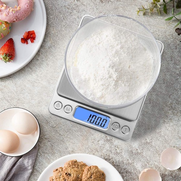 Digital köksvåg i gramskala Minificka med LCD-skärmsplattform för matlagning