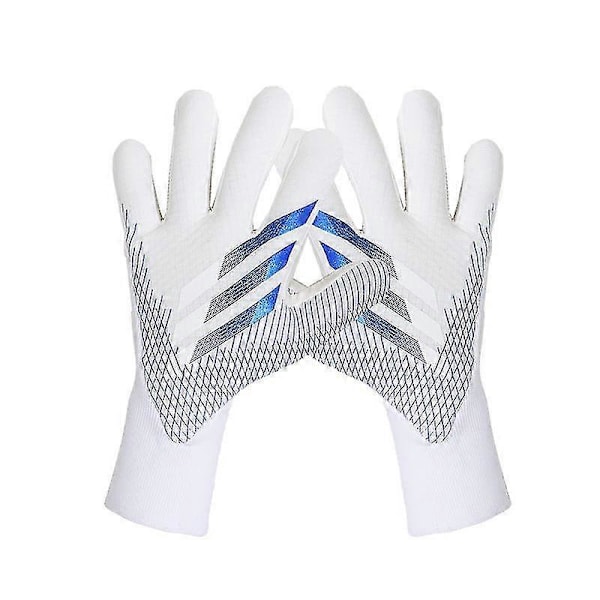 Målmandshandsker Premium Kvalitet Fodbold Mål Målmandshandsker Fingerbeskyttelse Til Unge White Blue 10