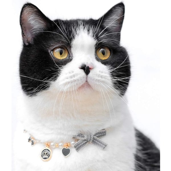 Mode Husdjurshalsband Katt Pärl Kronkrage Tillbehör Prydnadsföremål Pet Katt Teddy Halsband Pärlsmycken Halsband -S