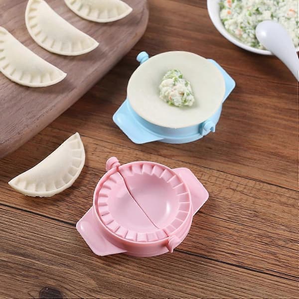 5 st hushålls-dumplingmaskin med stor kapacitet, OneClip-formning, diskmaskinssäker, blå