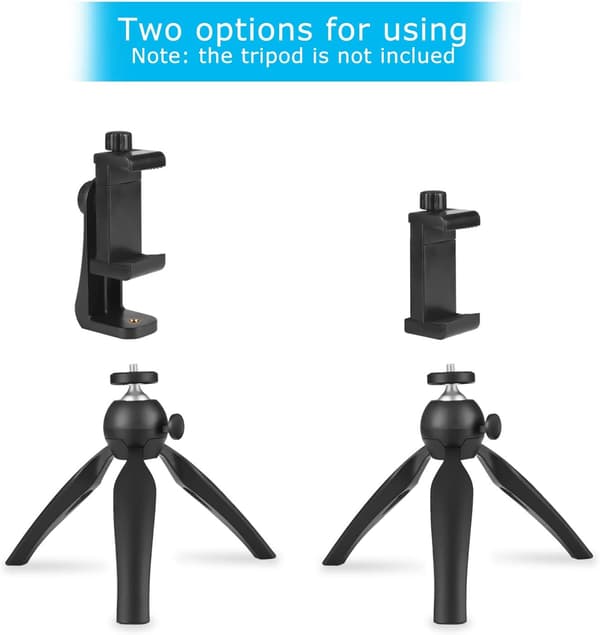2-pack Premium Smartphone Holder/Vertical and Horizontal Tripod Mount Adapter Rotatable Mount with 1/4 inch Screw/Adjustable