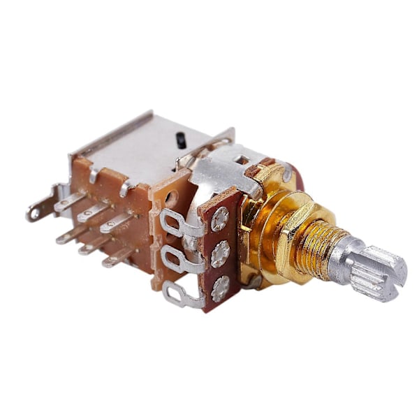 Gitarpotmeter 500K Kort Delt Aksel Audio Taper Push / Pull Potensiometer