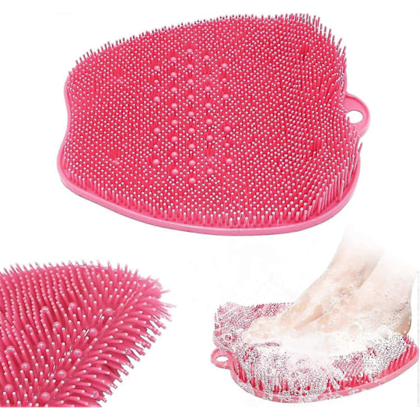 Fotskrubb för duschen - Fotmassagerare med halkfria silikon-sugkoppar, perfekt för att minska smärta och förbättra blodcirkulationen (rosa)