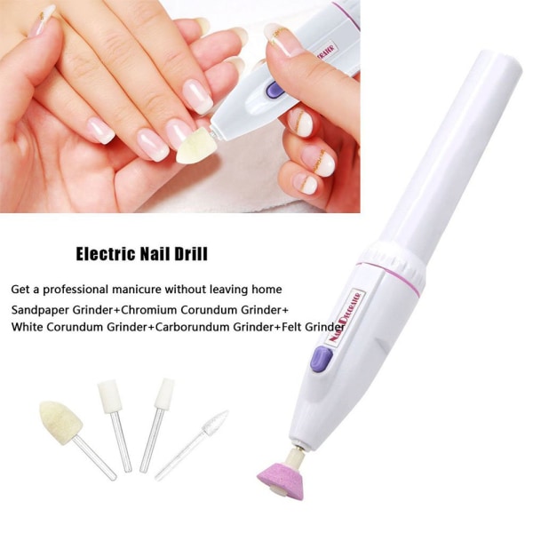 Elektrisk nagelborr Nail Art Fil Elektrisk set, bärbar nagelbuffert fingernagelslipssats Multi(5 i 1)