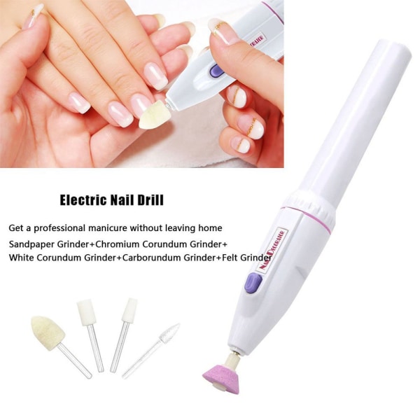 Elektrisk nagelfil nagelkonstfil elektrisk manikyrset, bärbar nagelbuffer nagelslipningssats multi(5 i 1)