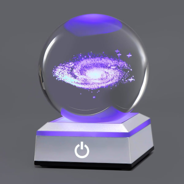 3D Galaxy Mælkevejen Krystal Kugle Natlys Multicolor Decolamp til Videnskab Astronomi Rum, Thanksgiving Julegaver