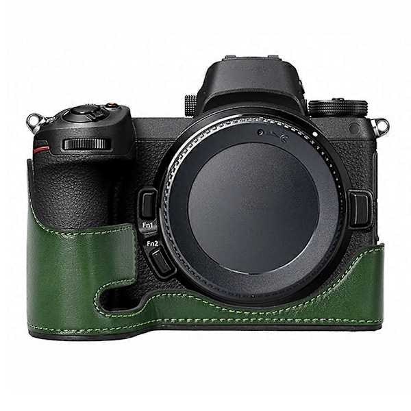 Type B Lædertaske til Nikon Z 6/Z 6 II med tekstur, bundetui til kamera, nemt at udskifte batteri Style B
