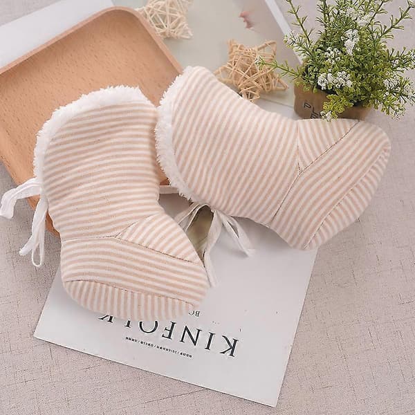 Baby Gutter Jenter Koselige Fleece Tøfler Booties Spedbarn Nyfødt Sokker Vinter Barnesko 12cm