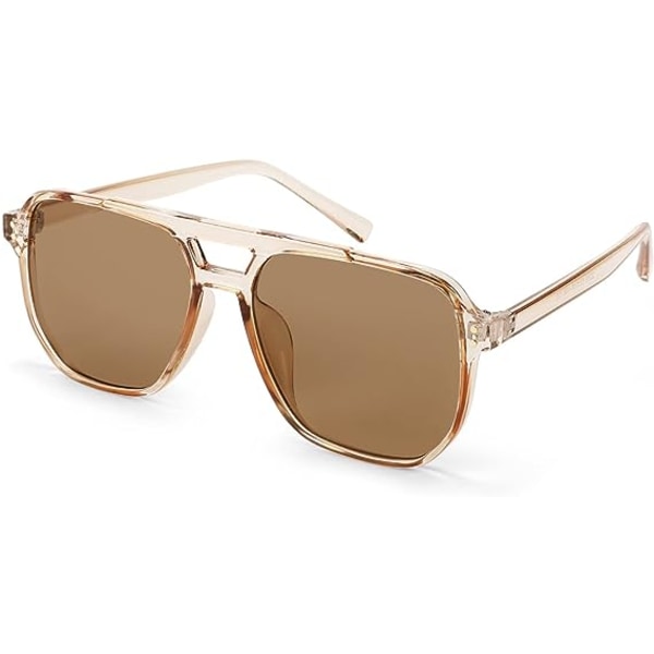 Retro Square Aviator Solglasögon Kvinnor Män 70-talet Vintage Trendiga plastram Solglasögon