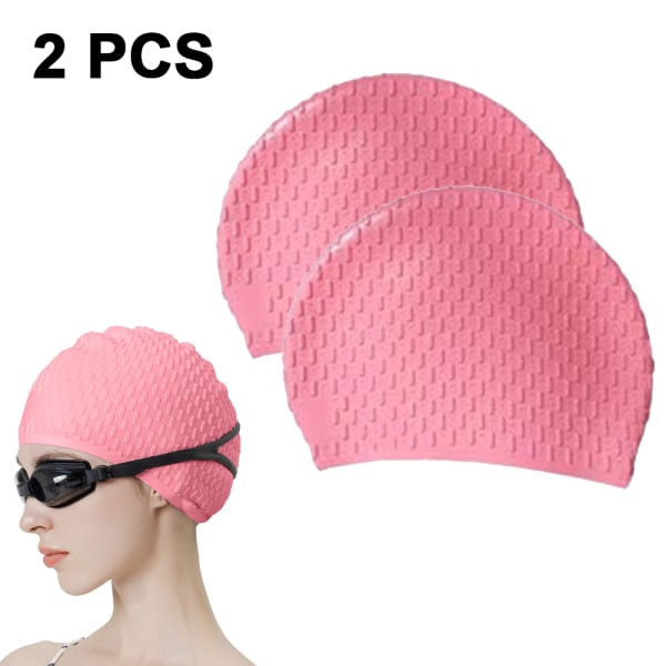 Cap, bekväm cap idealisk för lockigt kort medellångt hår, cap för kvinnor och män - rosa