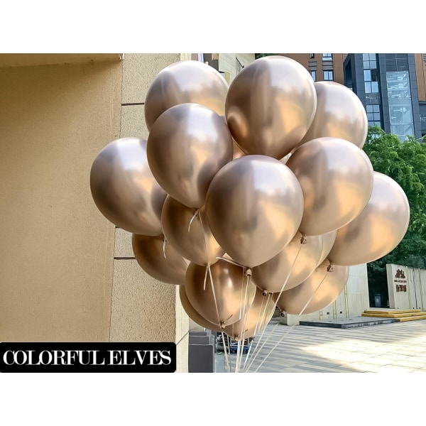 12 tommer 100 stk. metallisk krom champagne guld balloner latex helium skinnende fortykke ballon til fødselsdagsfest bryllupsdekorationer