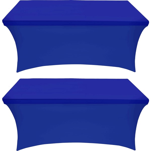 Köksspandexduk 2-pack [6FT, Royal Blue] Tätt, monterad, tvättbar och rynkbeständig stretchig rektangulär cover