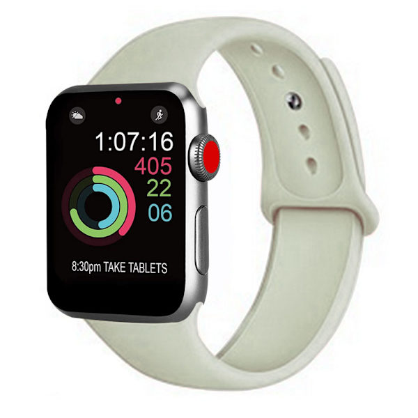 Sportband kompatibel med klocka 38-40 mm, mjukt silikonersättningsband, sportband kompatibelt med iWatch Series 5/4/3/2/1, S/M, M/L - ljusgrå