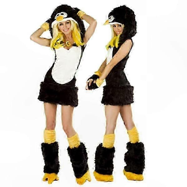 Festligt todelt sæt til kvinder: Julemands-cosplay med ulvehale-tilbehør til julefester og begivenheder Leopard M