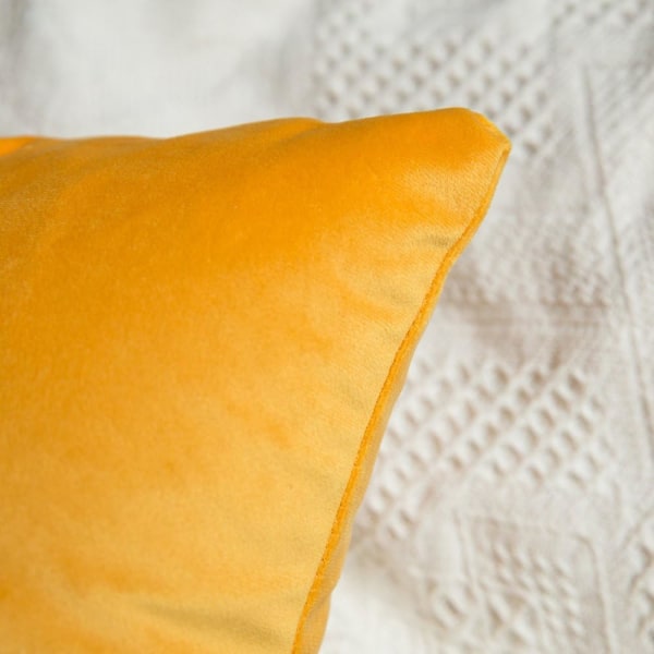 Set med 2 dekorativa sammetskuddfodral soffkuddfodral mjuk bekväm dekoration hem vardagsrum sovrum för soffa 40X40CM gul orange