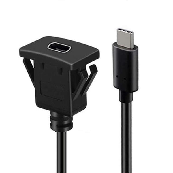 CY Vanntett Støvtett USB-C Type-C USB 3.1 10 Gbps Forlengelse Flush Bilmontering Forlengelseskabel for Dashbordpanel