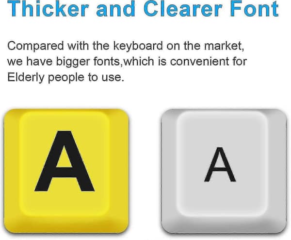 Large Print Computer Keyboard, Wired USB High Contrast Keyboard with Extra Large Letters for Visibility