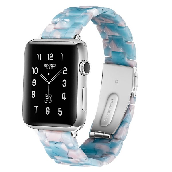 Kompatibel med Apple Watch-armband 38-40mm/42-44mm Serie 5/4/3/2/1, Smalt hartsband -42-44mm-himmelsblått