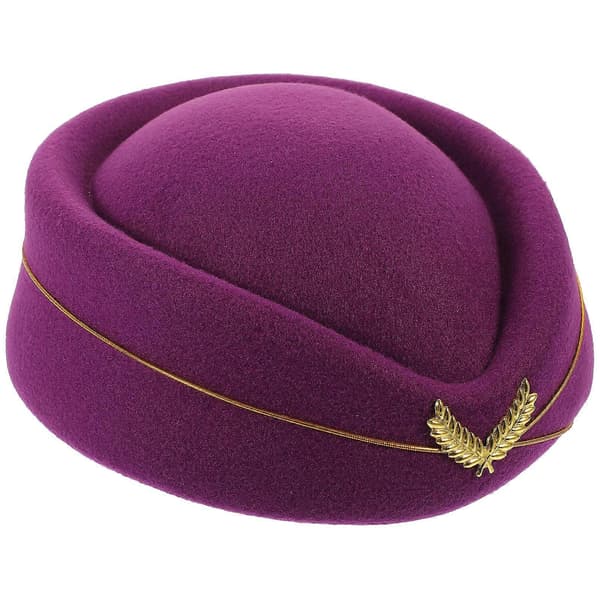 Flyværtinde Hat 3 Stk Stewardesse Baret Hat Kvinder Elegant Sceneforestillings Kostume Tilbehør Lilla