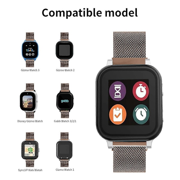 Typ G för Verizon GizmoWatch Disney Edition Armbandsband i Rostfritt Stål Magnetisk Milanese Mesh Rem Style G