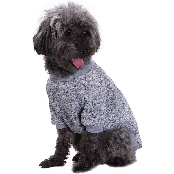 Pet Hundeklæder Hundetrøje Blød Fortykkelse Varm Hvalpe Hunde T-shirt Vinter Hvalpetrøje til Hunde (Grå, XXS)