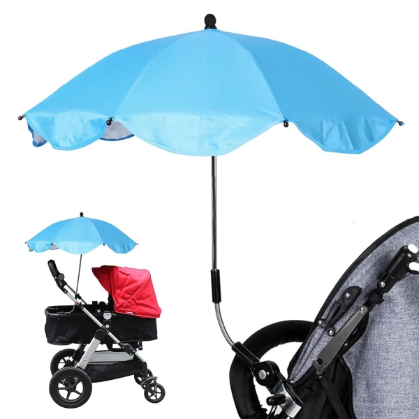 Universal pram umbrella curved sunshade 75 cm diameter, UV protection, suitable for prams, buggies and buggies - blue