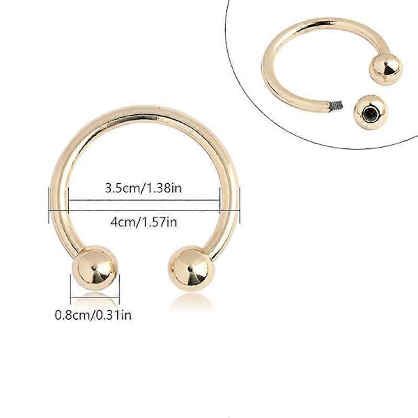 1 st Baseballkeps Ring Spänne Skruv På Metall Klädsel DIY C-Formad Dekorativ Lås gold 2cm