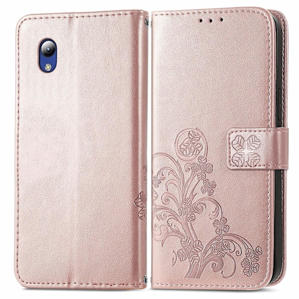 Firkløver Lås Læder Etui Til ZTE Blade A31 Lite Rose Gold