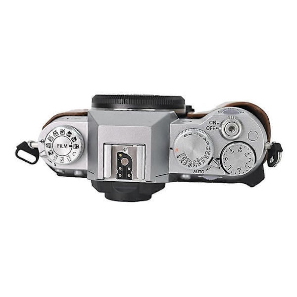 Typ C För Fujifilm X-T50 PU Läder Halvfodral Grepp Digitalkamera Väska Skydd med Öppning Botten Style C