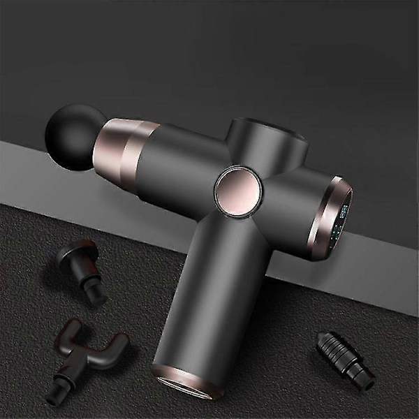 Massagepistol, Massagepistol Massager för Hals Axlar Rygg med 22 Växlar, LED-Display Pekskärm Massagepistol Djupvävnadsmassager 4 Massagehuvuden för