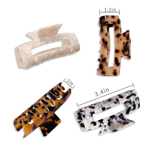 Hårklämma, Akryl Bananhårklämma, Celluloid Fransk Fjärilsklämma, Sköldpadds-Hårklämma - Leopardmönstrade Mode Hårtillbehör för Kvinnor