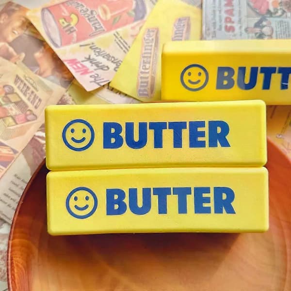 Smør Squishy Legetøj, Langsomt Stigende Squishy, Squishy Smørstang, Stresslindrende og Afslappende Fidget Legetøj til Børn og Voksne, Perfekt til Jul, Fest, Bi B