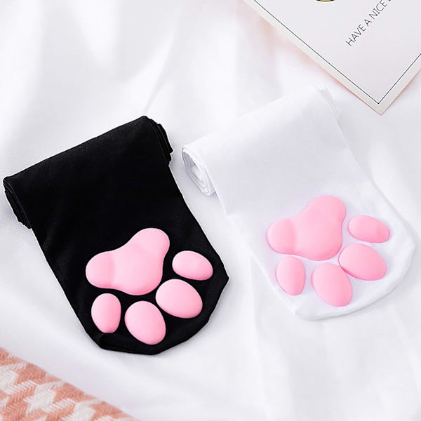 Rosa söta 3D kattunge tassar strumpor flickor katt rollspel, medium