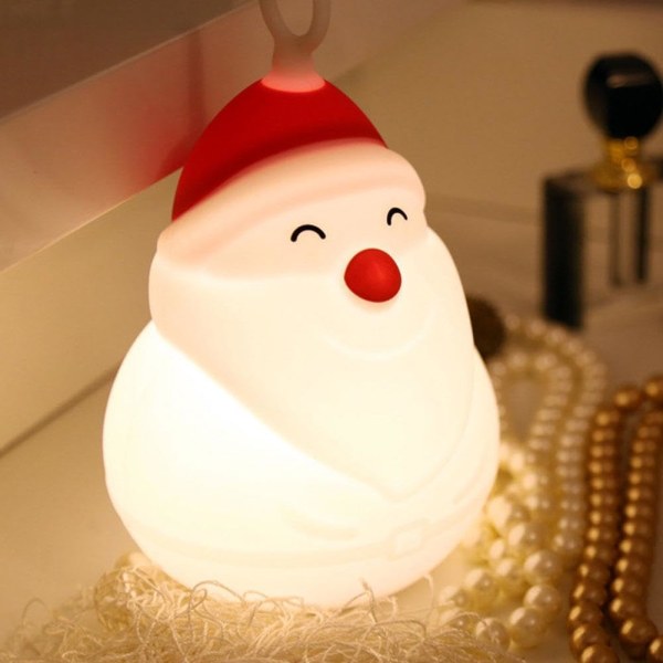 Jul Silikon Nattlampa Härliga julgransklockor och snögubbe Nattlampa LED Silikon Nattlampa Sängbordslampa Jul