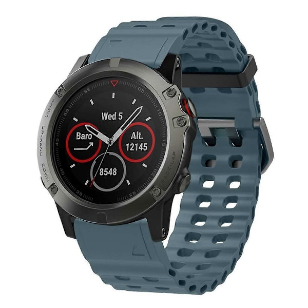 26 mm silikonerem til Garmin Fenix 8 51 mm/Enduro 3/Instinct 2X urrem med flere huller Style H