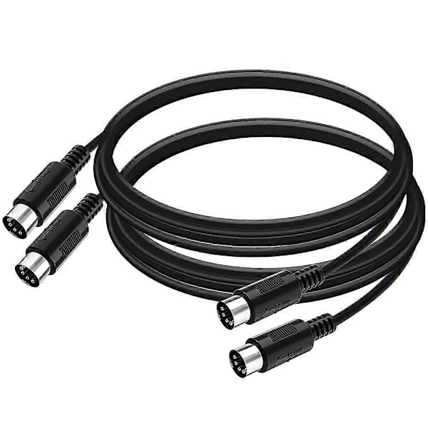2-pak 5-Pin DIN MIDI-kabel, 0,9 meter Han til Han 5-Pin MIDI-kabel til MIDI-keyboard, Keyboard Synth