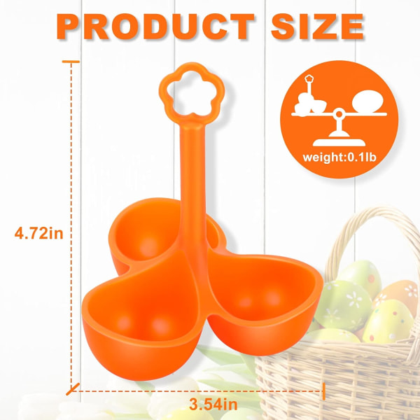 2 anti-scald silicone egg steamer racks, hard boiled egg rack, holds 3 eggs for easy cooking and fridge storage.