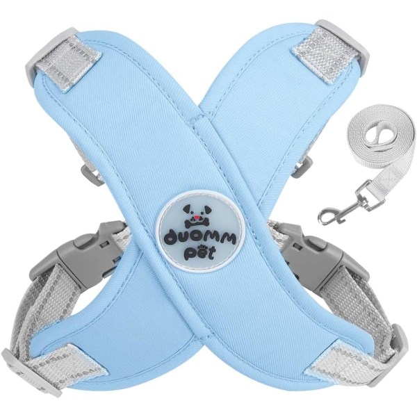 No Pull Dog Harness for Small Dogs,Safe Soft Dog Vest Harness No Escape, Easy Walking Step in Dog Harnesses Choke Free Quick Release (Blue, Medium)