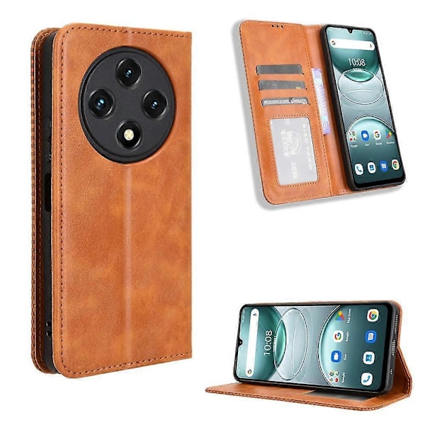 Magnetisk Spenne Retro Tekstur Lær Telefondeksel Brown For Umidigi G100 / G100A