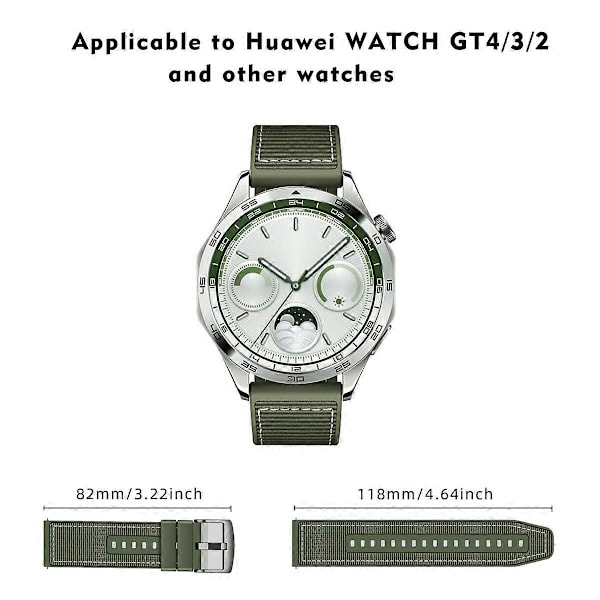 Type B Universal 22mm Åndbar Vævet Lærreds Udskiftningsrem Justerbar Smartwatch Rem Style B