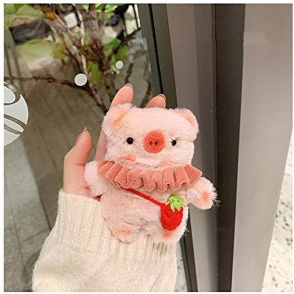 Sød håndlavet plys gris gris legetøj tegneserie etui dyr plys bamse kompatibel med Airpod1 og Airpod2 tegneserie hovedtelefoner cover