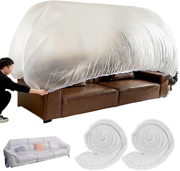 5/10/20-pak engangs møbelovertræk med elastik – ekstra stor sofa, lænestol, klar flyttepose til seng, spisebord, tv-møbel - 240x310cm 5-Pack