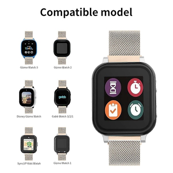 Til Verizon Gizmo Watch 1 Smartwatch Rem Milanese Mesh Bånd Rustfrit Stål Magnetisk Armbånd Style A