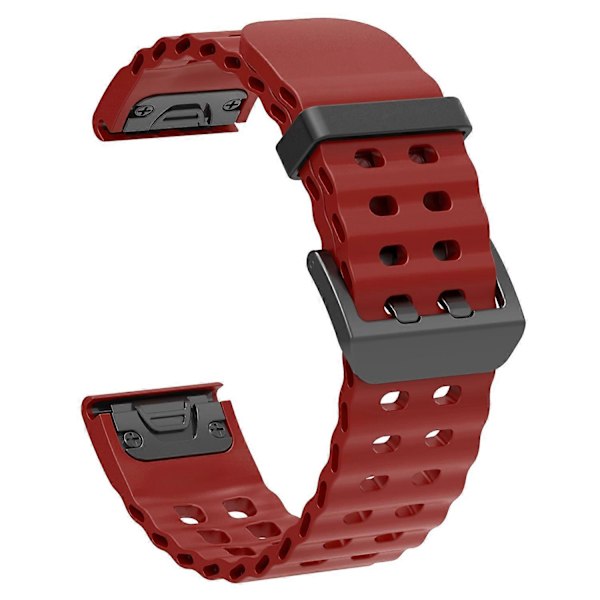 26 mm silikonerem til Garmin Fenix 8 51 mm/Enduro 3/Instinct 2X urrem med flere huller Style E