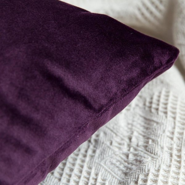 2 kappaleen koristeellinen samettikangas tyynynpäällinen sohvatyynynpäällinen super sileä pehmeä sisustus koti olohuone makuuhuone 2 kappaleen sohvaan 30X50CM Aubergine