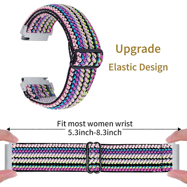 For SyncUP Kids Watch Jacquard Elastisk Nylonrem Justerbart Smartklokkebånd Style E