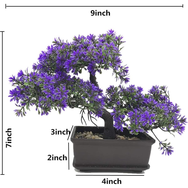 Kunstig bonsai-træ, kunstig fyrretræ til skrivebord, potteplante, falsk træ bonsai-dekoration til kontor, hjem, gør-det-selv-dekoration